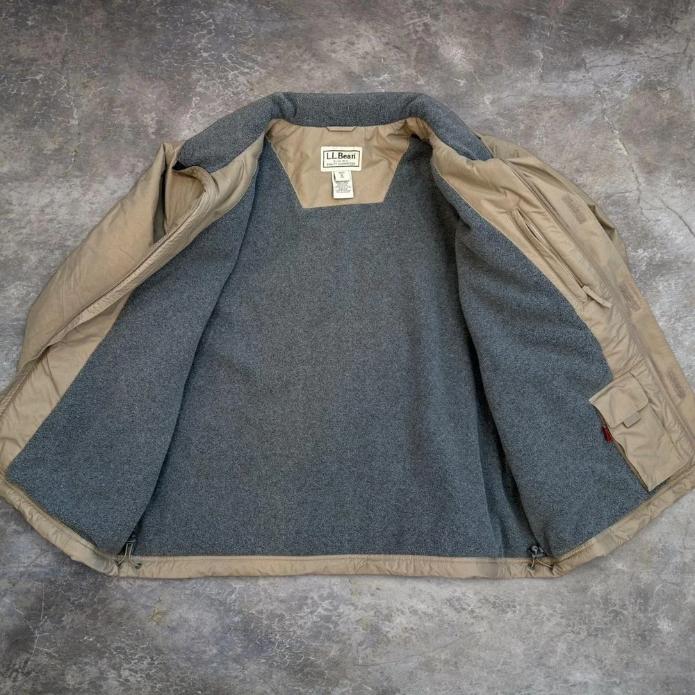 Vintage L.L Bean Fleece Lined Tan Jacket Men's Size XL Outdoors Workwear 90s Y2K